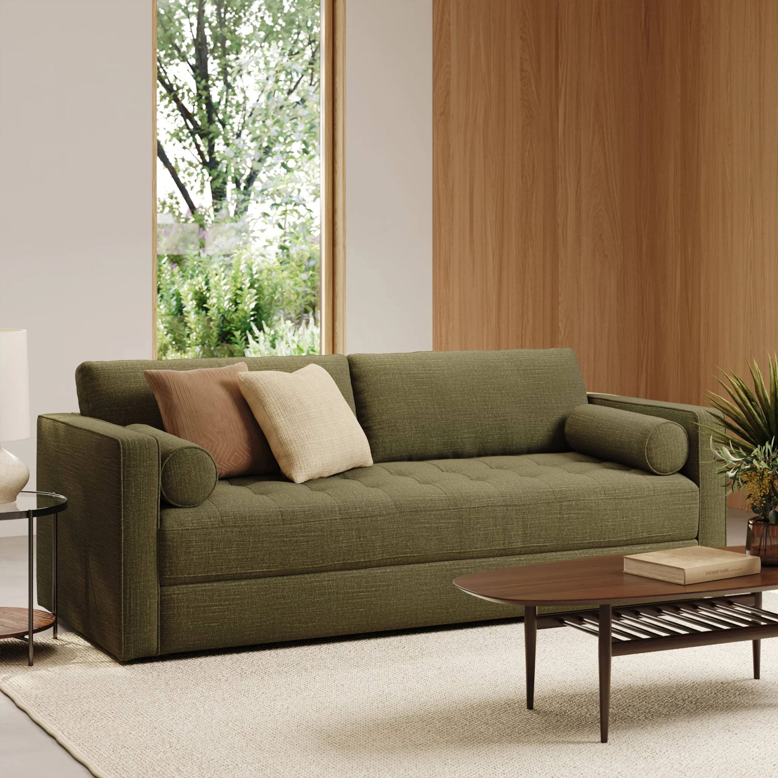 Sven 88_ Tufted Sofa Bed - Napa Moss