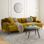 Abisko 91_ Velvet Sofa - Plush Yarrow Gold