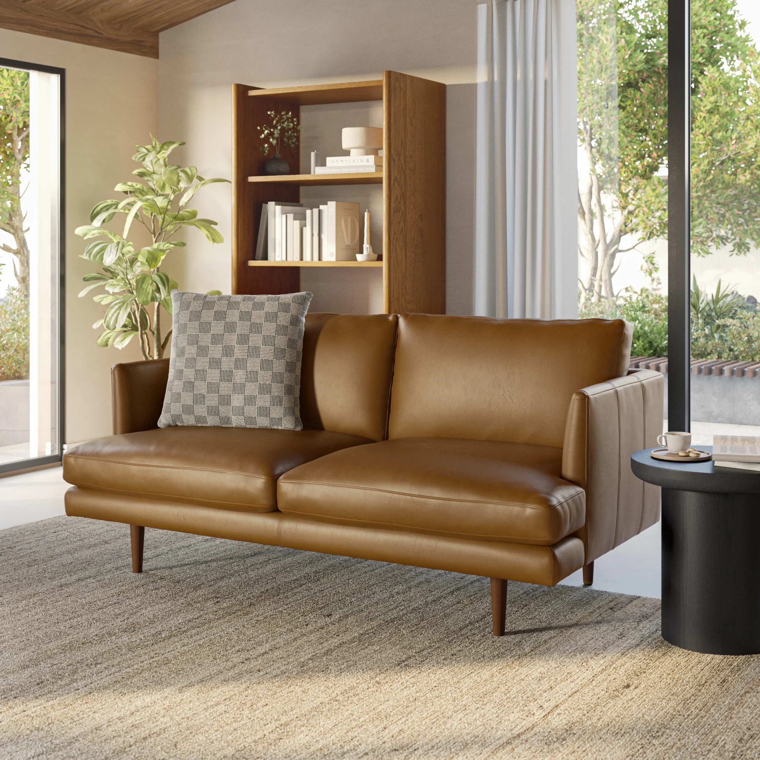 Burrard 67_ Leather Loveseat - Bella Caramel - Image 9
