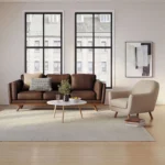 Timber 90_ Leather Sofa - Charme Black