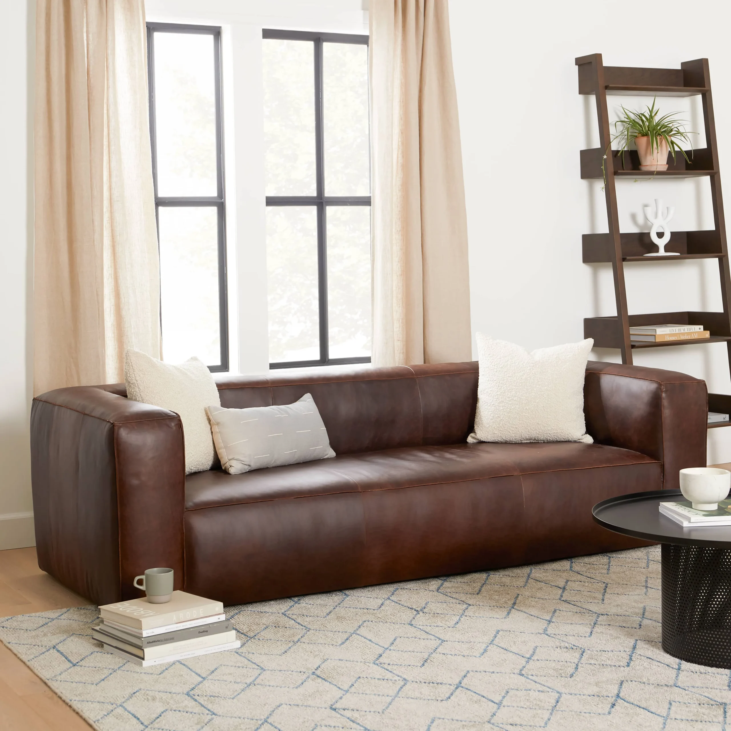 Cigar 92_ Leather Sofa - Indiana Brown