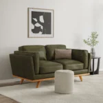 Timber 66.5_ Leather Loveseat - Charme Green