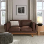 Timber 66.5_ Leather Loveseat - Charme Chocolat