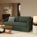 Landry 72_ Loveseat - Green Wool Bouclé