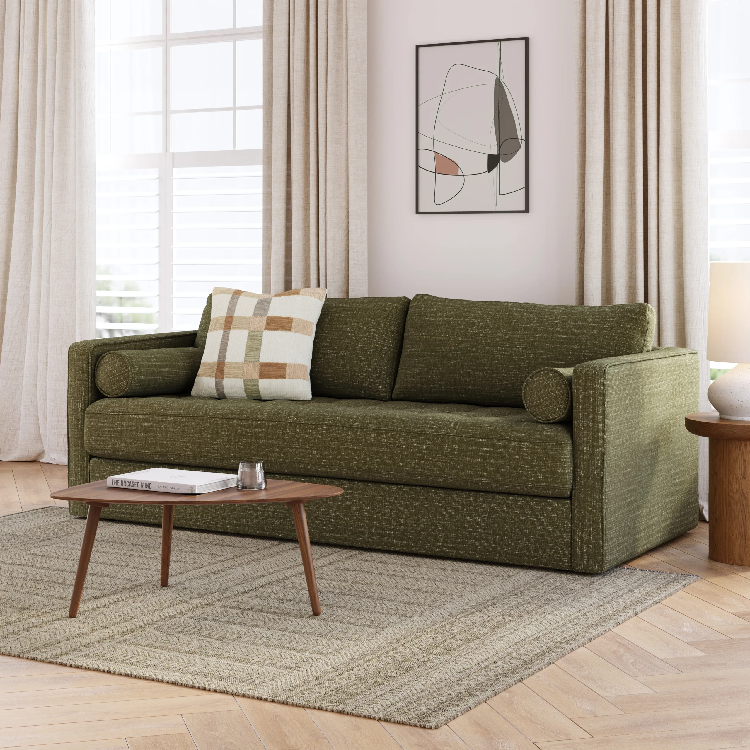 Sven 88_ Grounded Tufted Sofa - Napa Moss