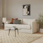 Sven 88_ Grounded Tufted Sofa - Ivory Wool Bouclé