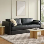 Sven 88_ Grounded Tufted Leather Sofa - Oxford Black
