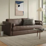 Sven 88_ Grounded Tufted Leather Sofa - Charme Chocolat