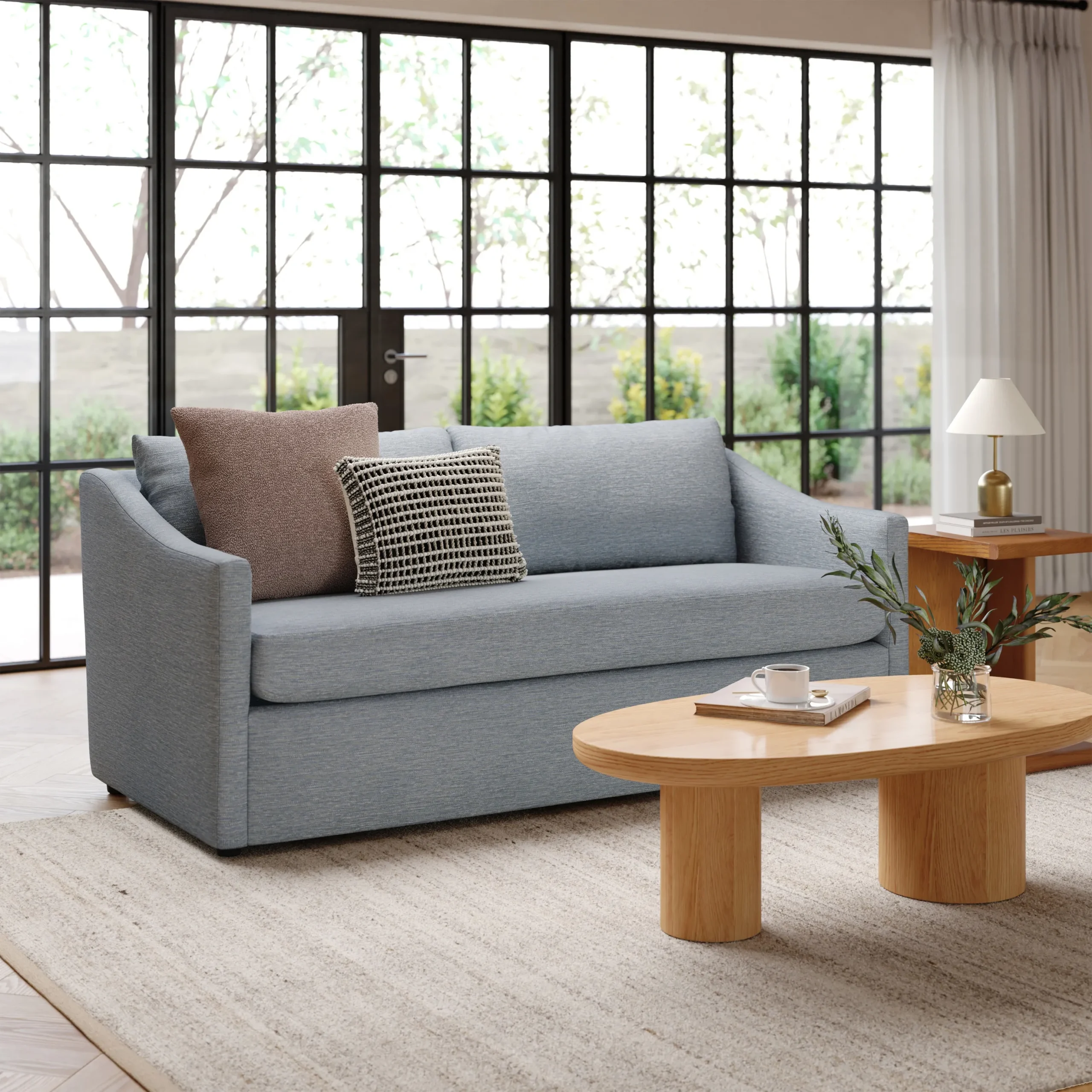 Landry 72_ Loveseat - Silver Light Blue