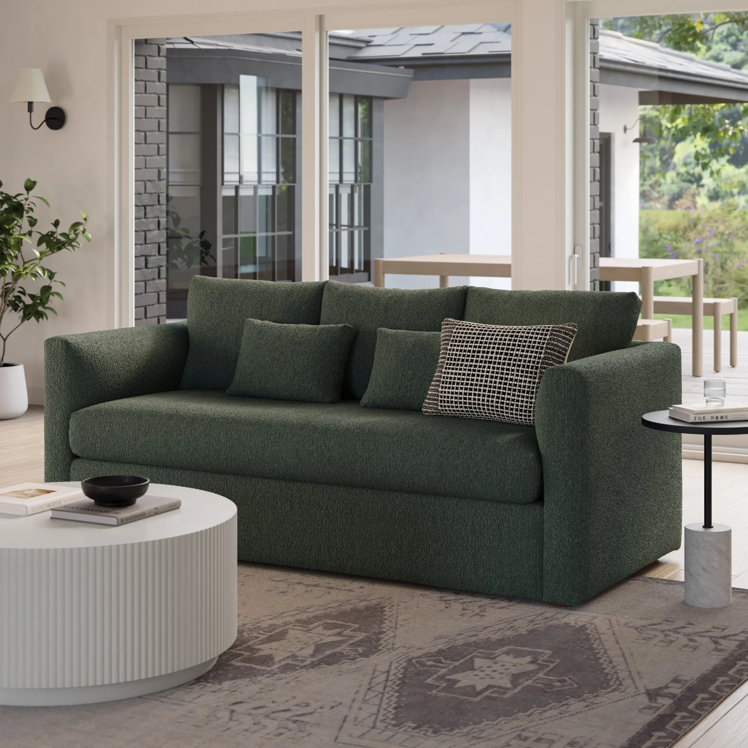 Marina 80_ Sofa - Green Wool Bouclé
