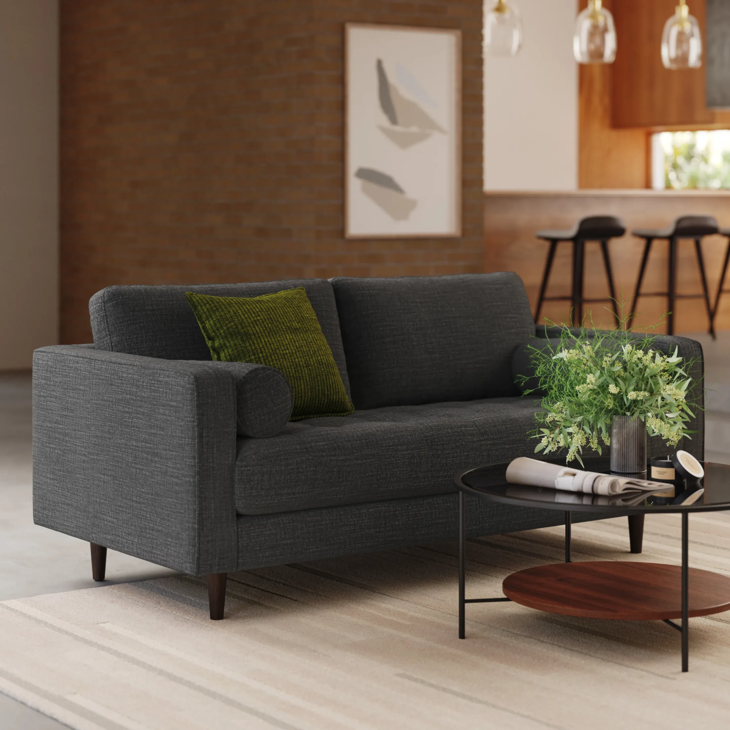 Sven 72_ Tufted Loveseat - Napa Charcoal