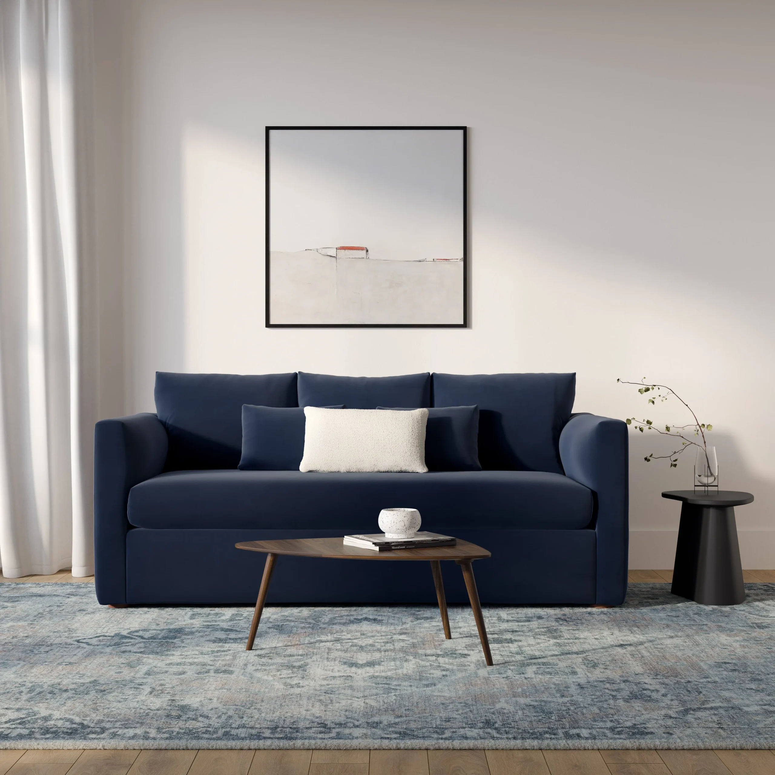 Marina 80_ Velvet Sofa - Hale Ink