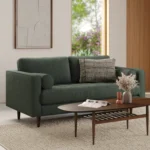 Sven 72_ Tufted Loveseat - Green Wool Bouclé
