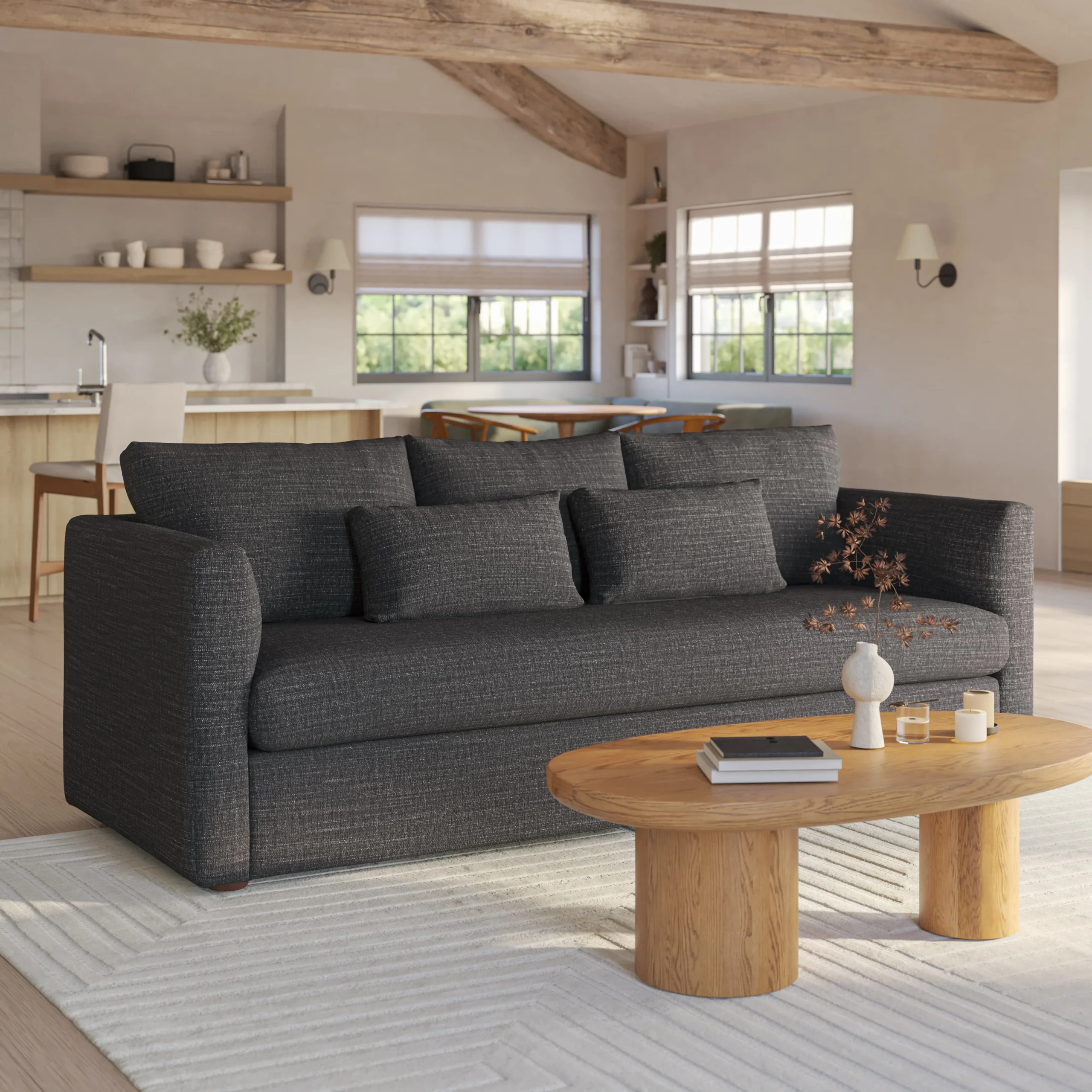 Marina 90_ Sofa - Napa Charcoal