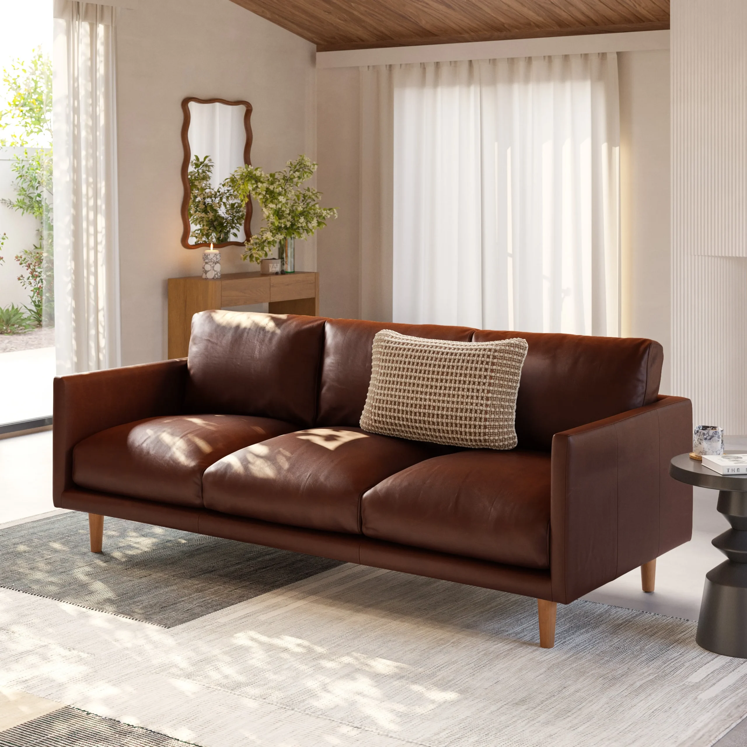 Nirvana 81_ Leather Sofa - Indiana Brown