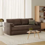 Sven 88_ Tufted Leather Sofa Bed - Charme Chocolat