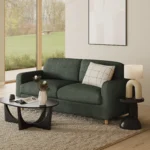 Vati 80_ Sofa Bed - Natural Oak and Green Wool Bouclé