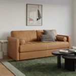 Sven 88_ Tufted Leather Sofa Bed - Charme Tan