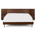 Nera California King Low Profile Bed with Nightstands Set - Walnut