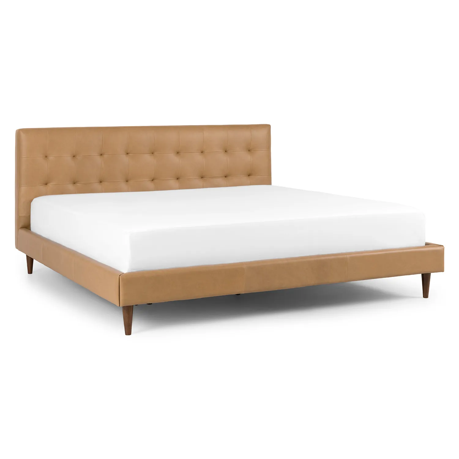 Sven King Tufted Leather Bed - Charme Tan - Image 4
