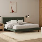 Sven King Tufted Velvet Bed - Plush Pacific Green