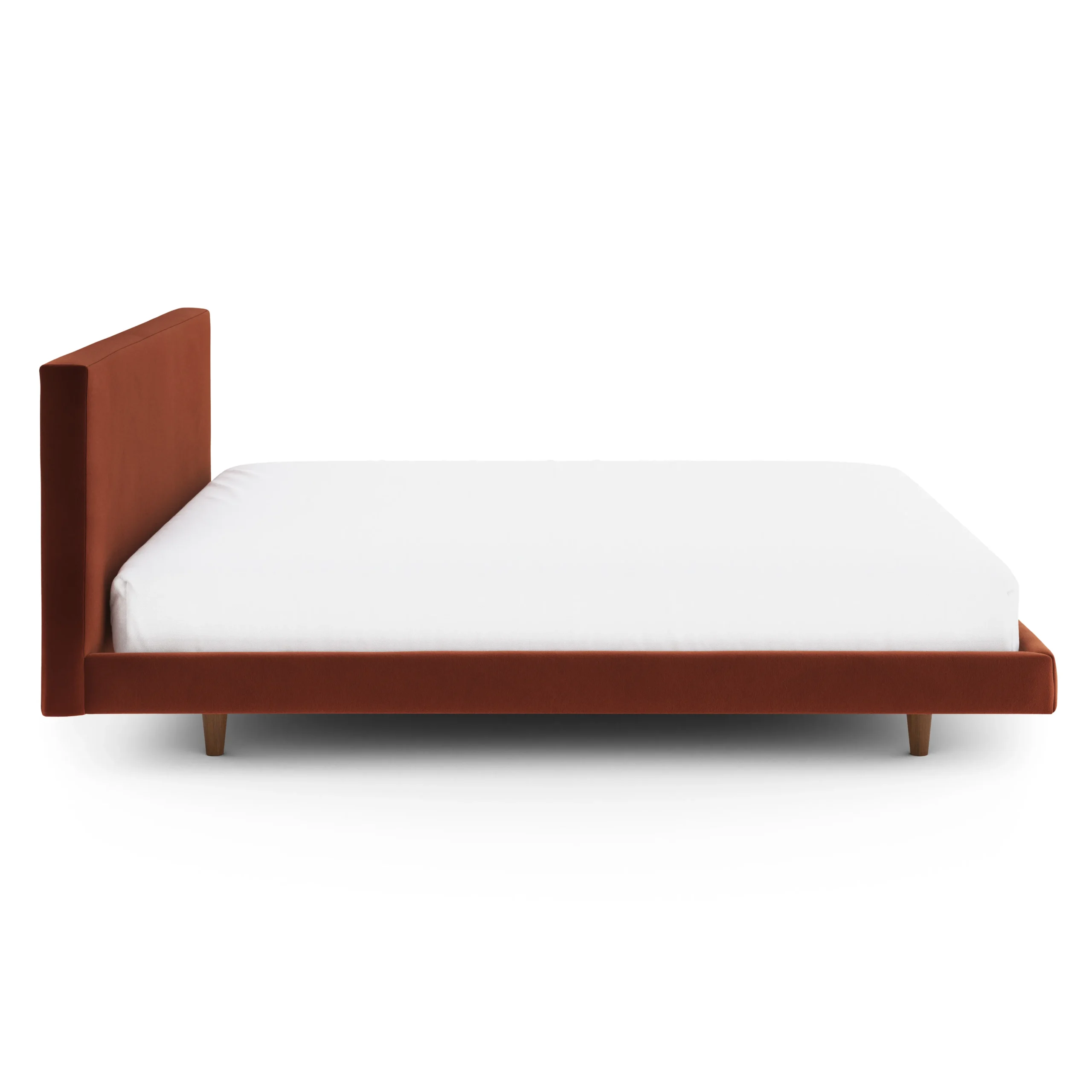 Tessu King Low Profile Velvet Bed - Hale Rust - Image 3
