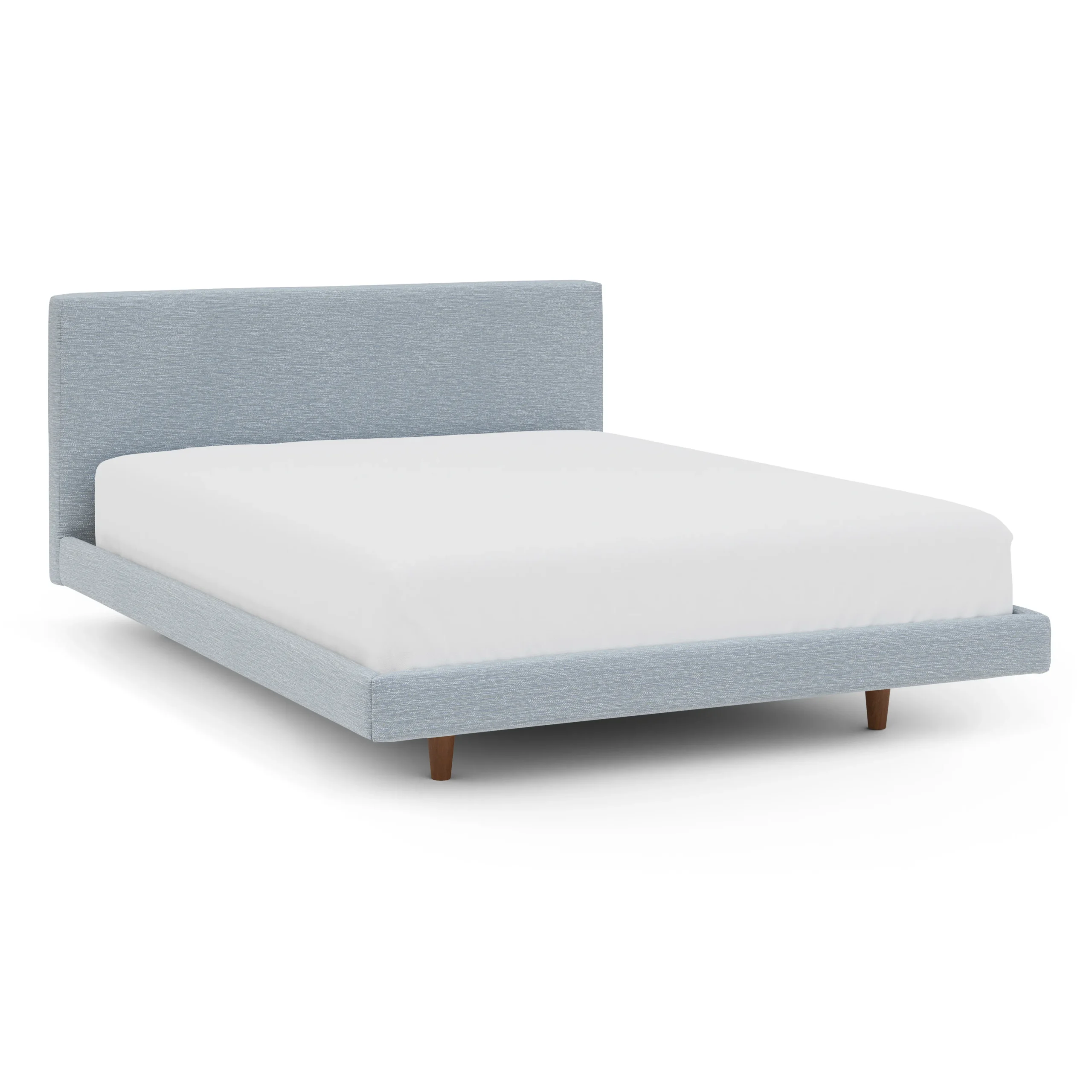 Tessu Queen Low Profile Upholstered Bed - Silver Light Blue - Image 11