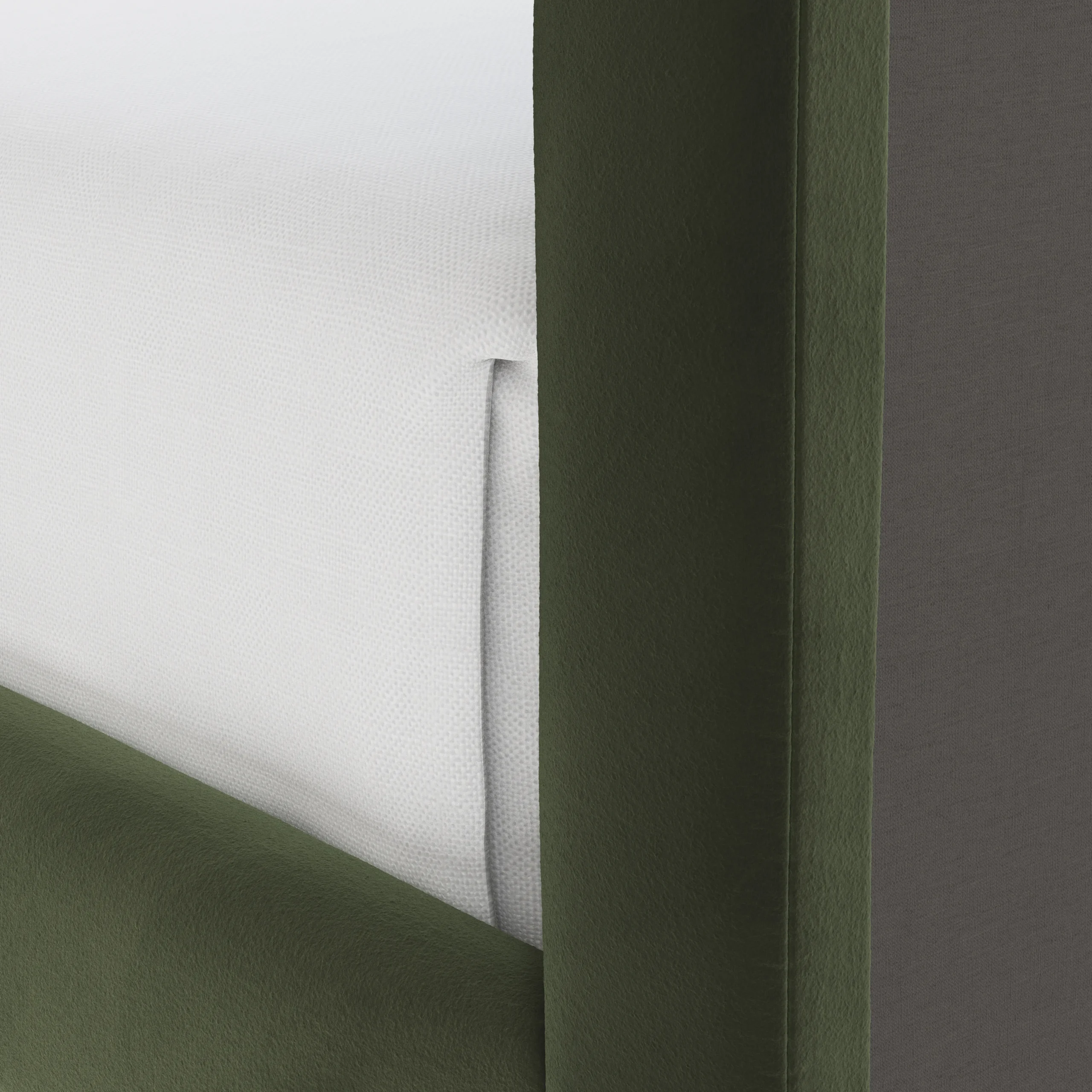 Tessu Queen Low Profile Velvet Bed - Hale Fir Green - Image 9