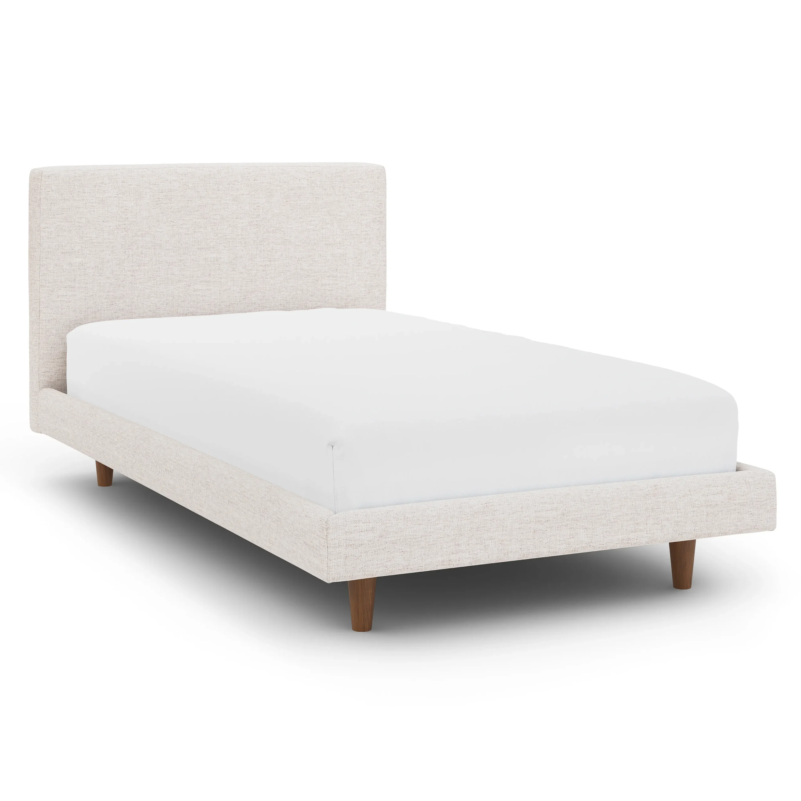 Tessu Twin Low Profile Upholstered Bed - Napa White - Image 9