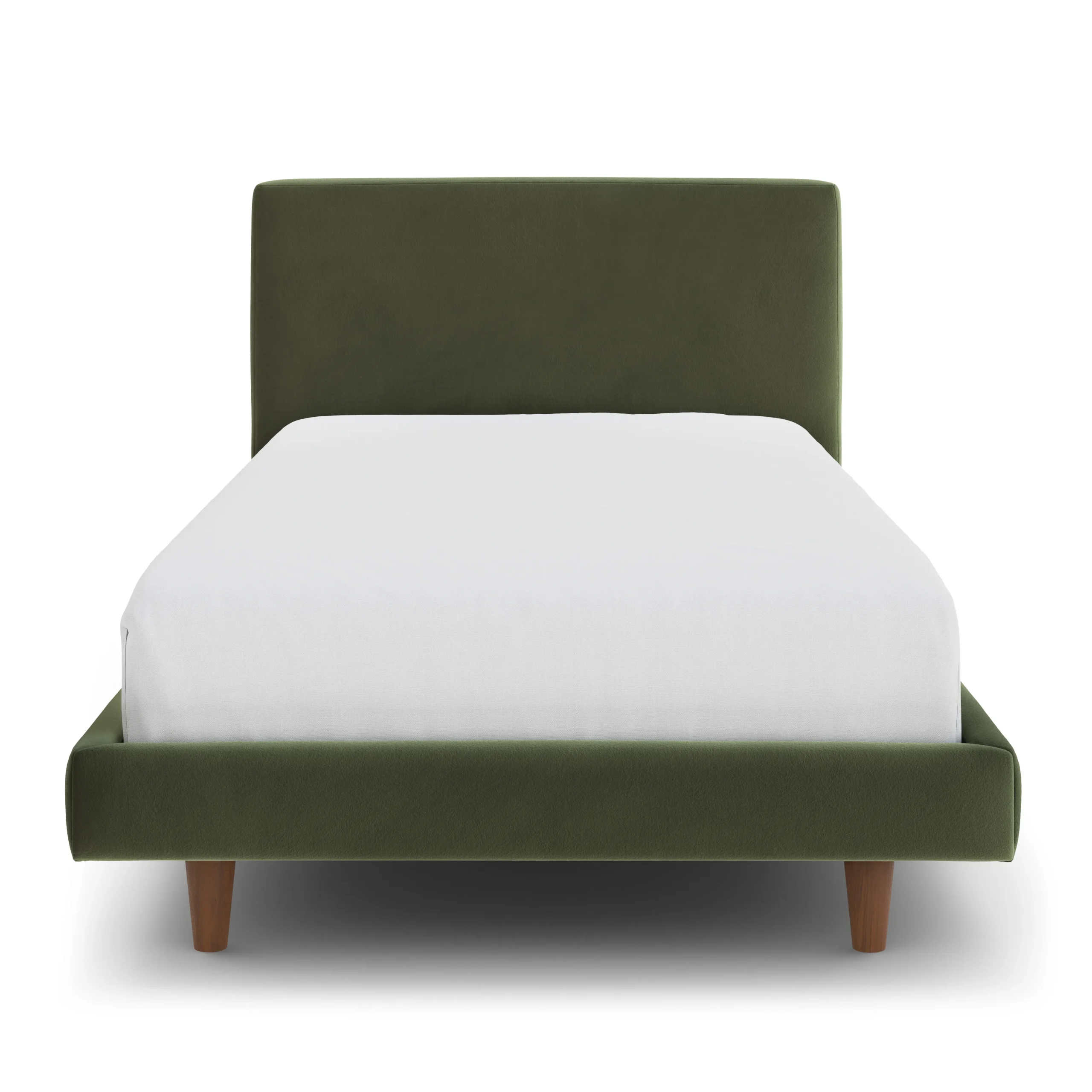 Tessu Twin Low Profile Velvet Bed - Hale Fir Green - Image 6