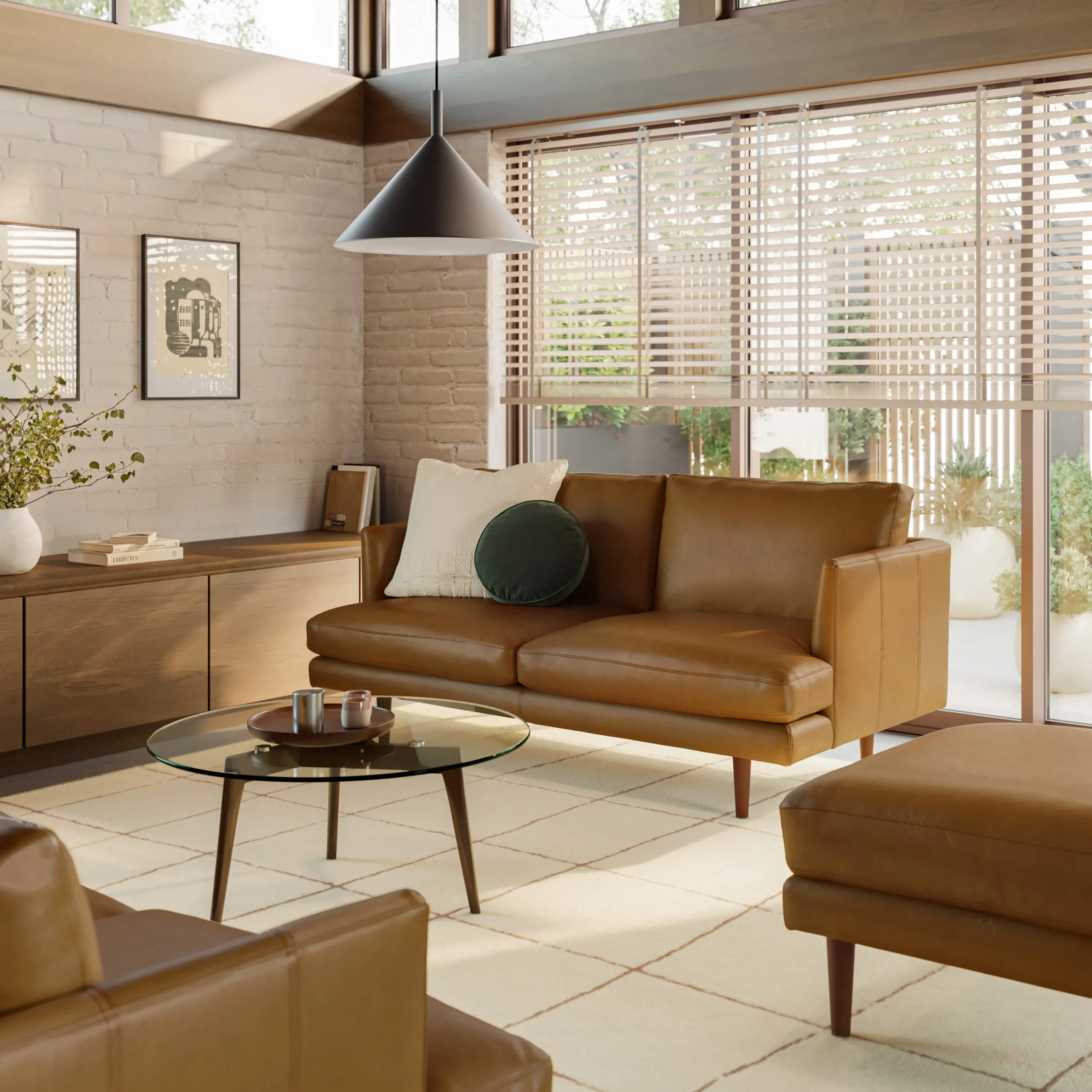 Burrard 67_ Leather Loveseat - Bella Caramel - Image 8