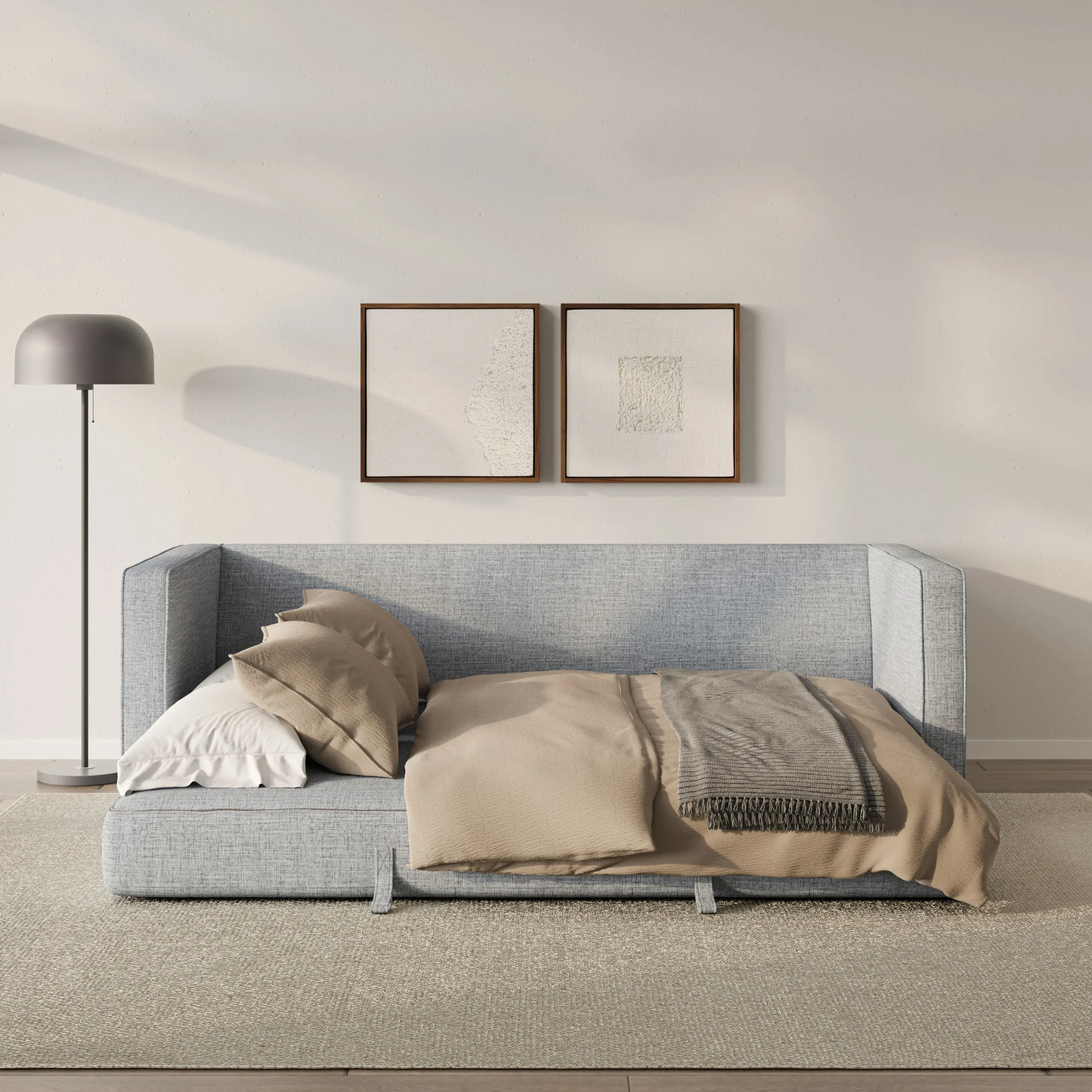 Sven 88_ Tufted Sofa Bed - Stone Gray - Image 2