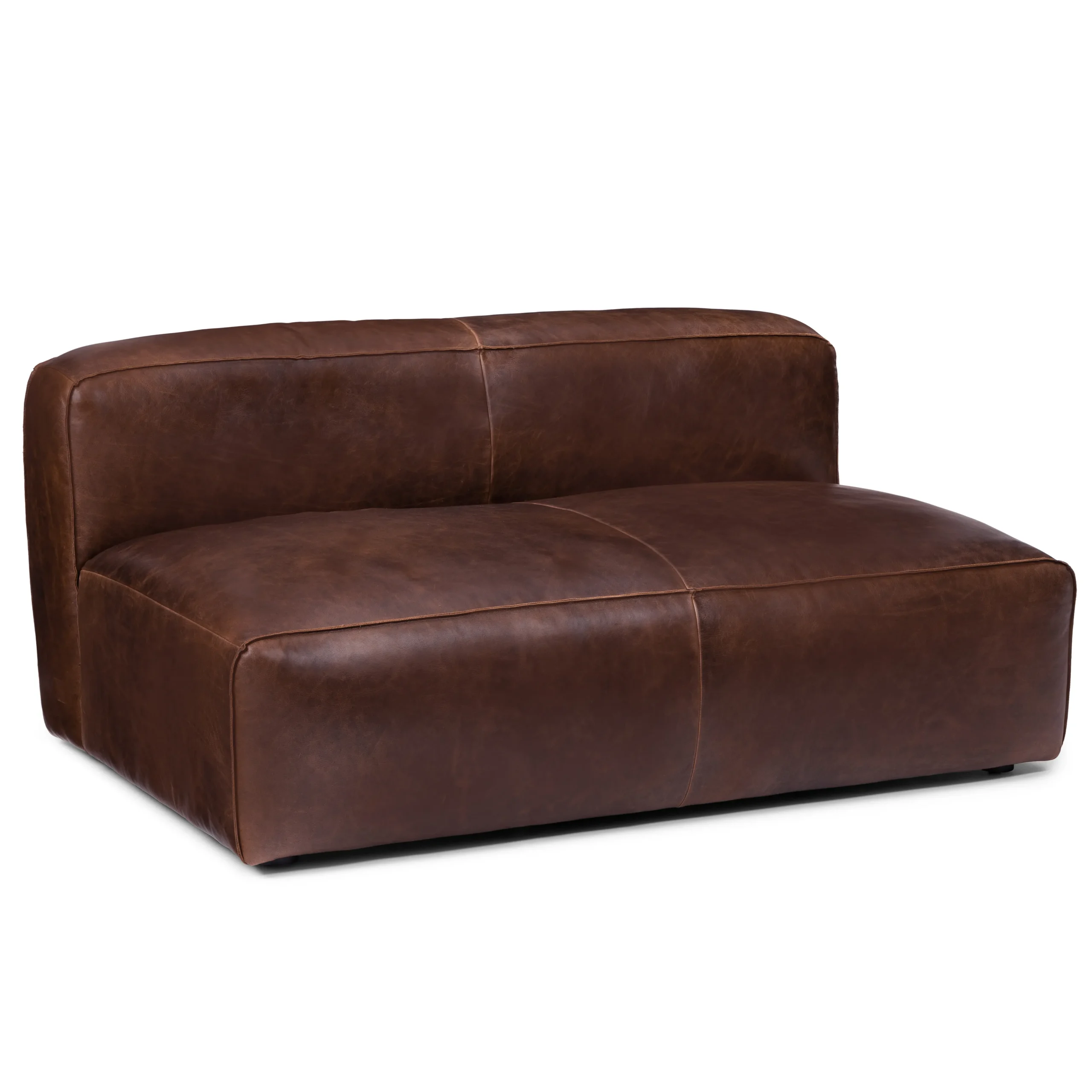 Cigar 56_ Leather Loveseat - Indiana Brown - Image 2