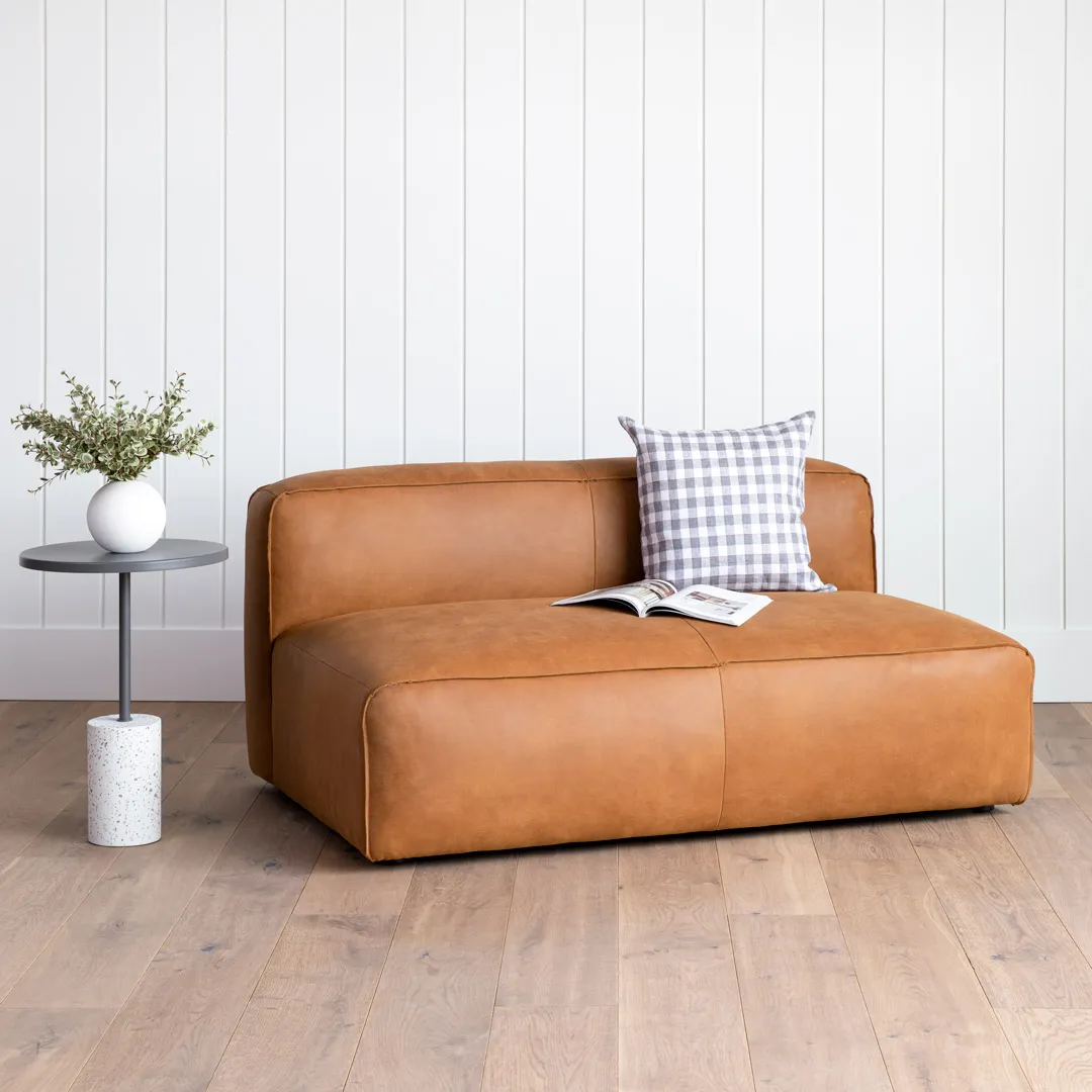 Cigar 56_ Leather Loveseat - Rawhide Tan - Image 2