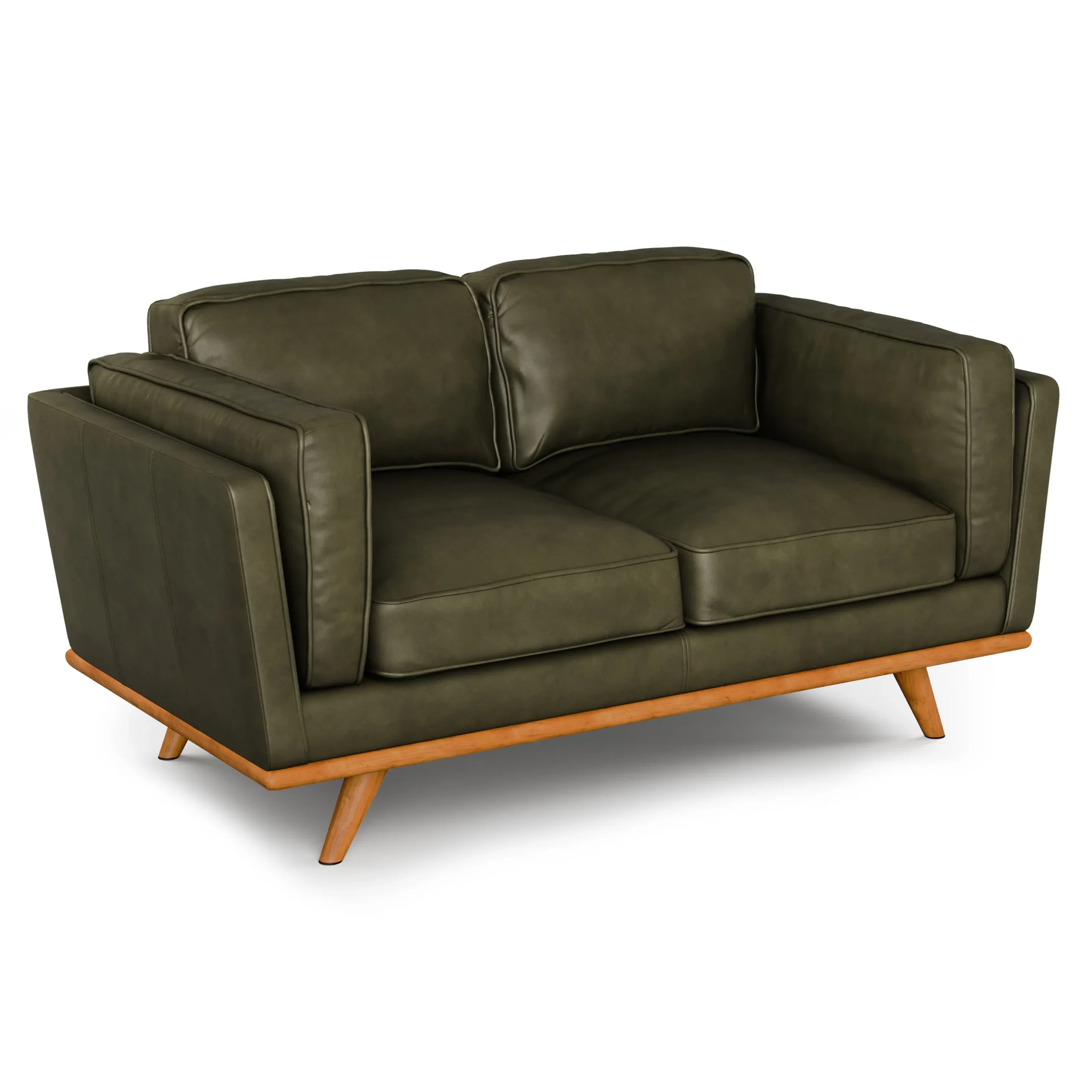 Timber 66.5_ Leather Loveseat - Charme Green - Image 7