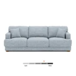 Dawn 93_ Sofa - Silver Light Blue