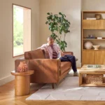 Sven 88_ Tufted Leather Sofa - Taos Brown