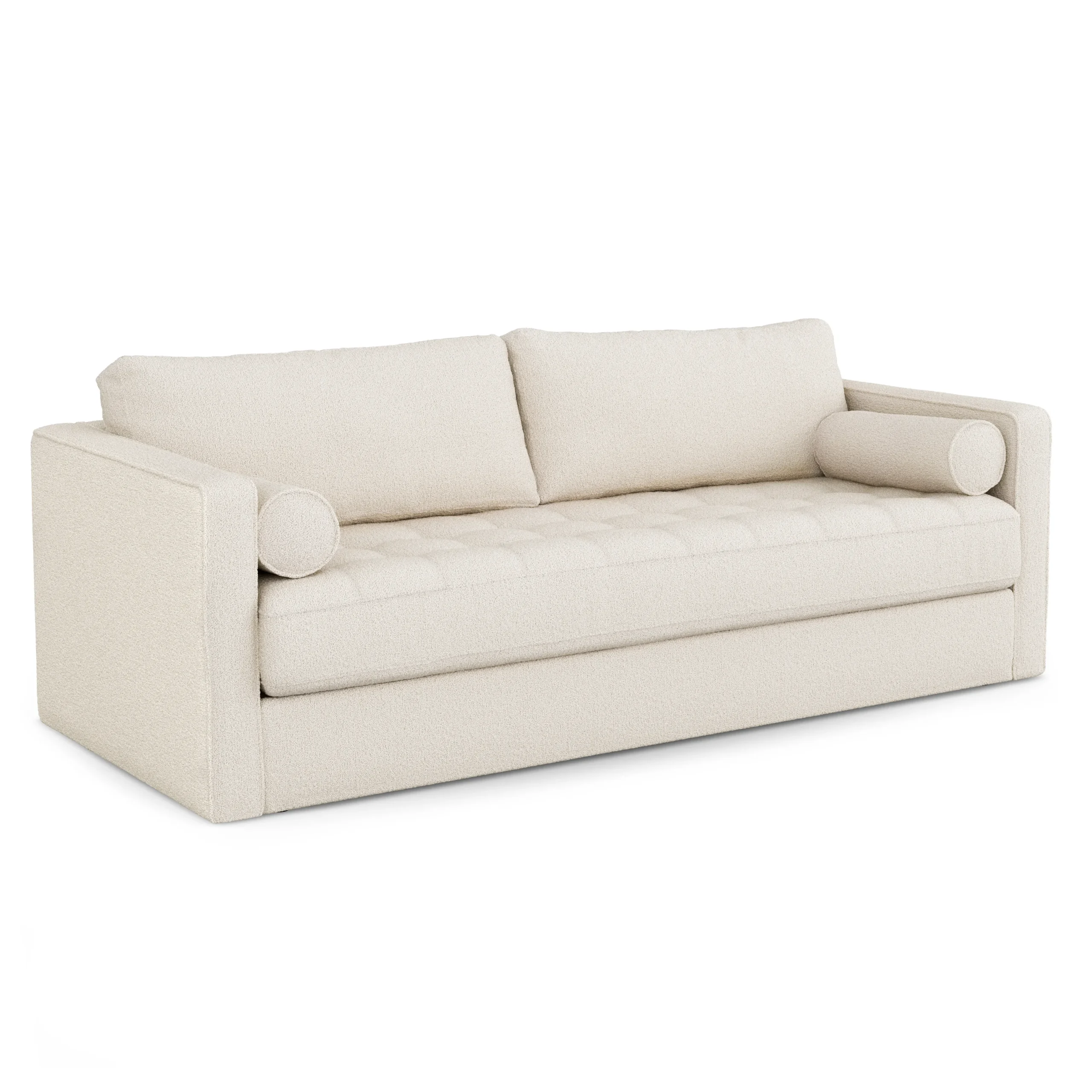 Sven 88_ Grounded Tufted Sofa - Ivory Wool Bouclé - Image 4