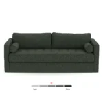 Sven 88_ Grounded Tufted Sofa - Green Wool Bouclé