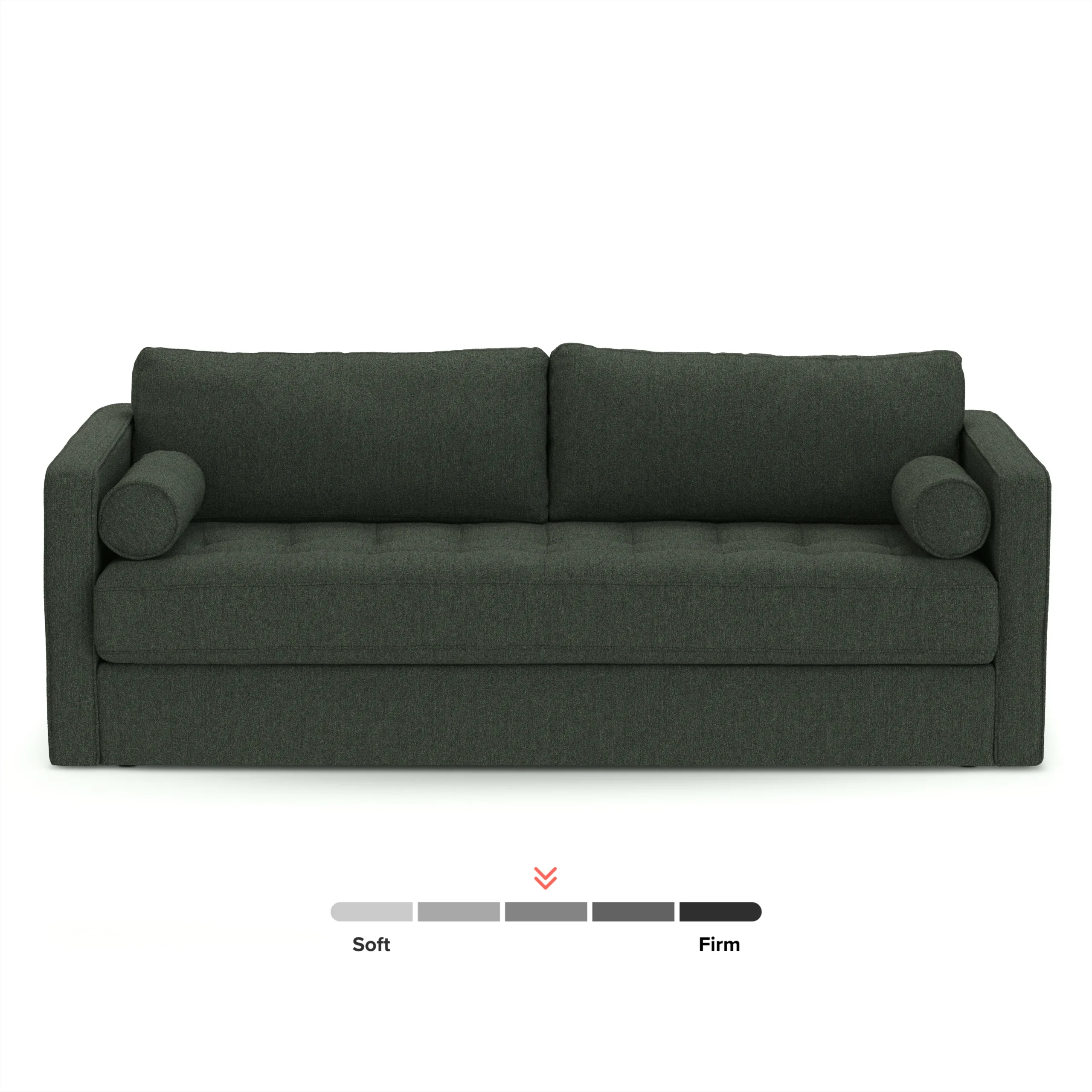 Sven 88_ Grounded Tufted Sofa - Green Wool Bouclé - Image 4