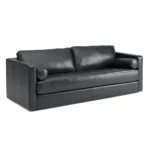 Sven 88_ Grounded Tufted Leather Sofa - Oxford Black