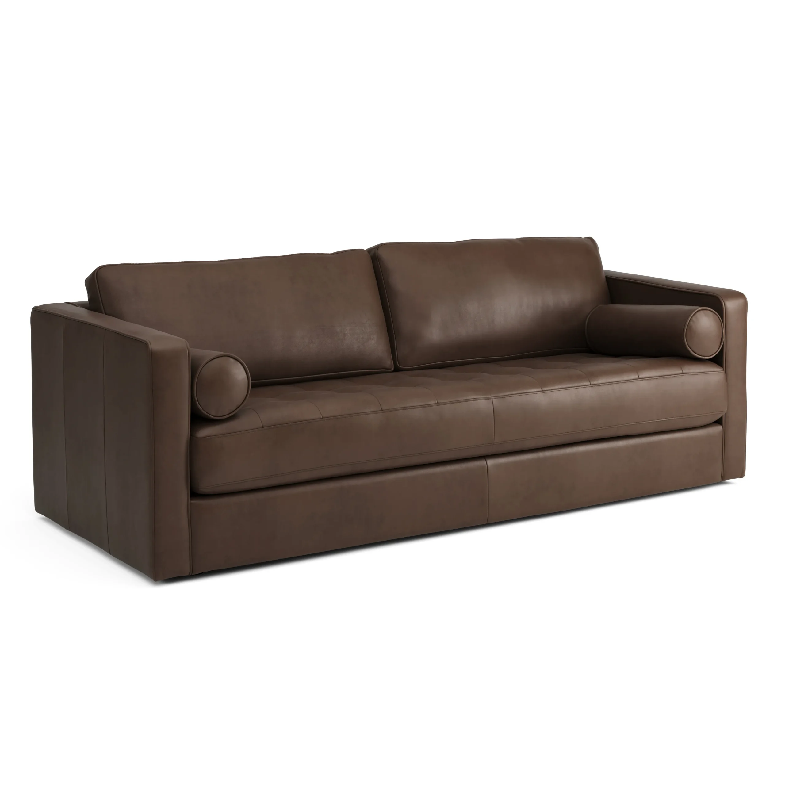 Sven 88_ Grounded Tufted Leather Sofa - Charme Chocolat - Image 4