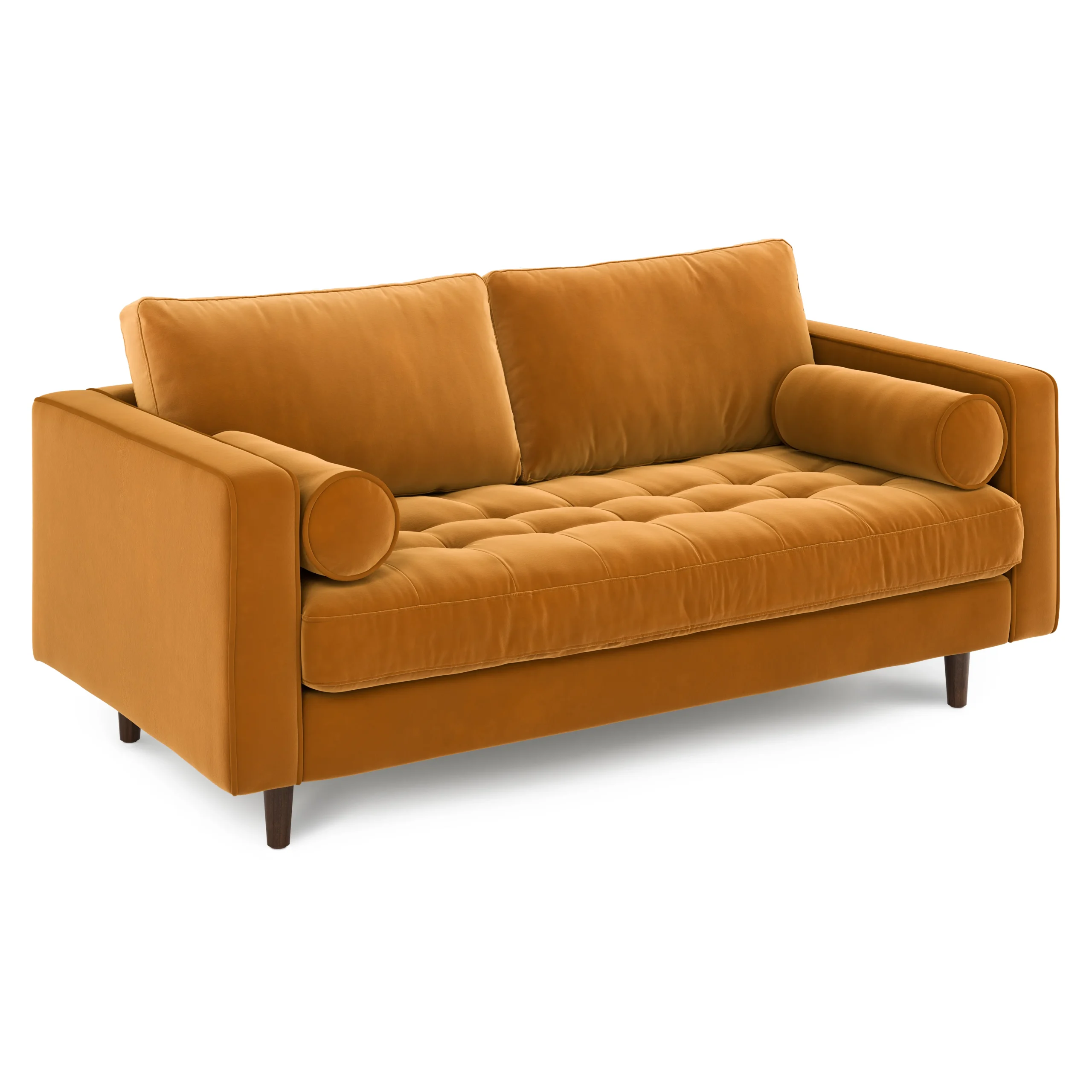 Sven 72_ Tufted Velvet Loveseat - Plush Pacific Ginger - Image 7