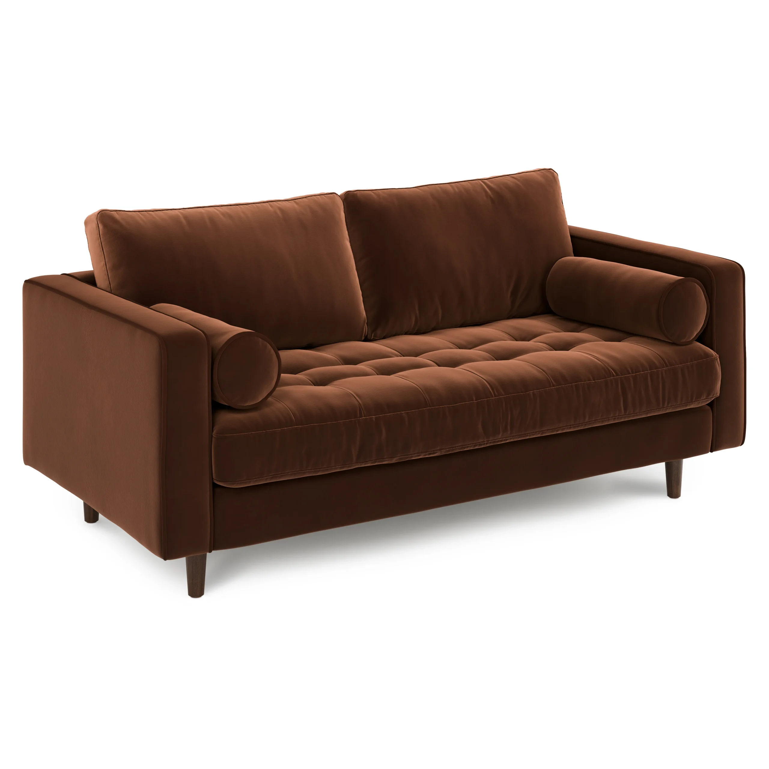 Sven 72_ Tufted Velvet Loveseat - Plush Pacific Brown - Image 5