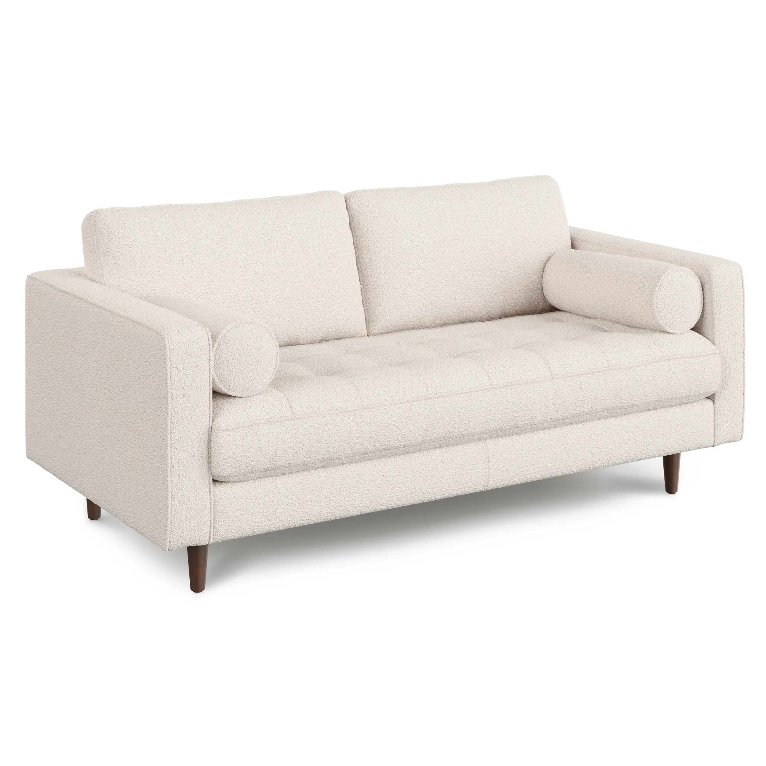 Sven 72_ Tufted Loveseat - Ivory Wool Bouclé - Image 7
