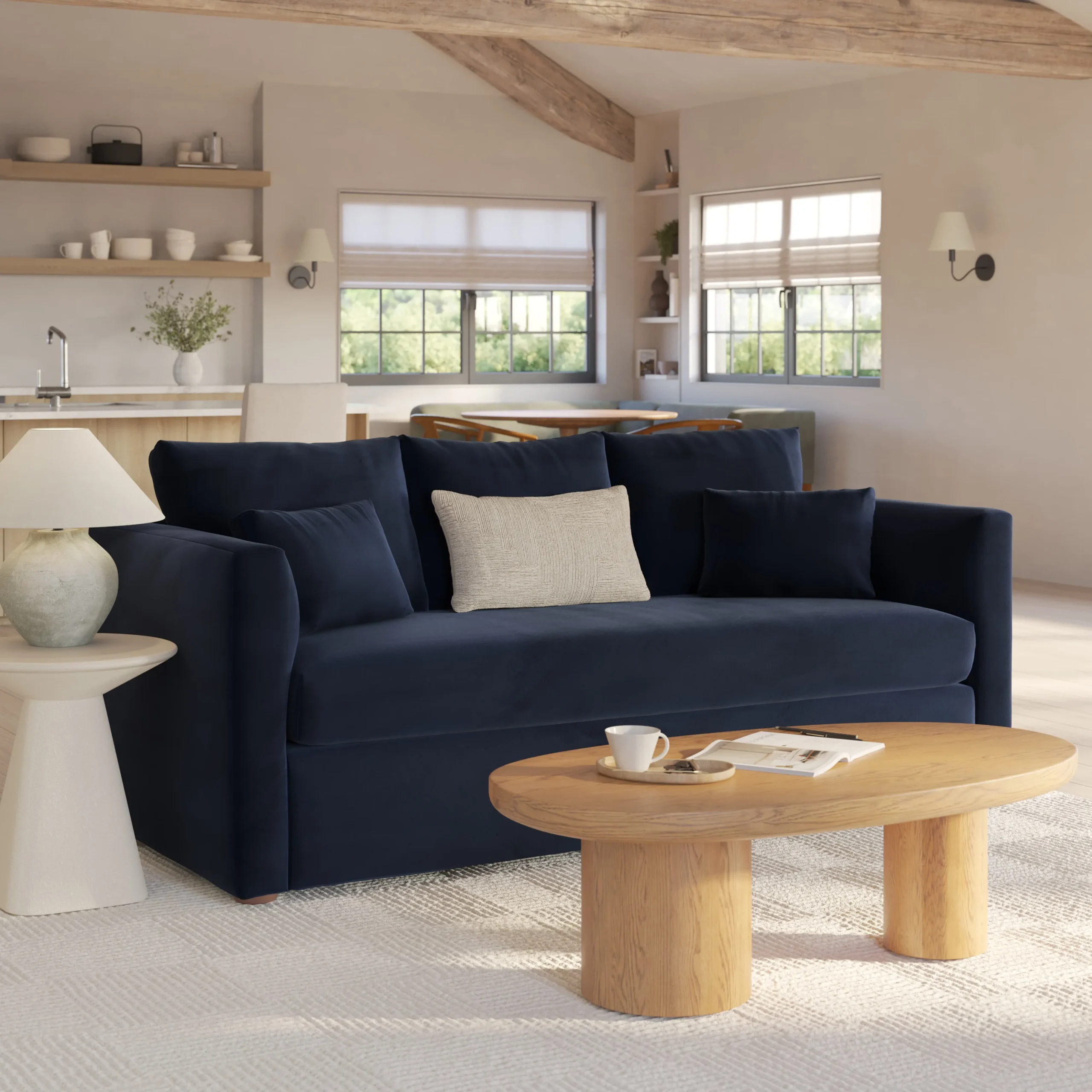 Marina 80_ Velvet Sofa - Hale Ink - Image 2