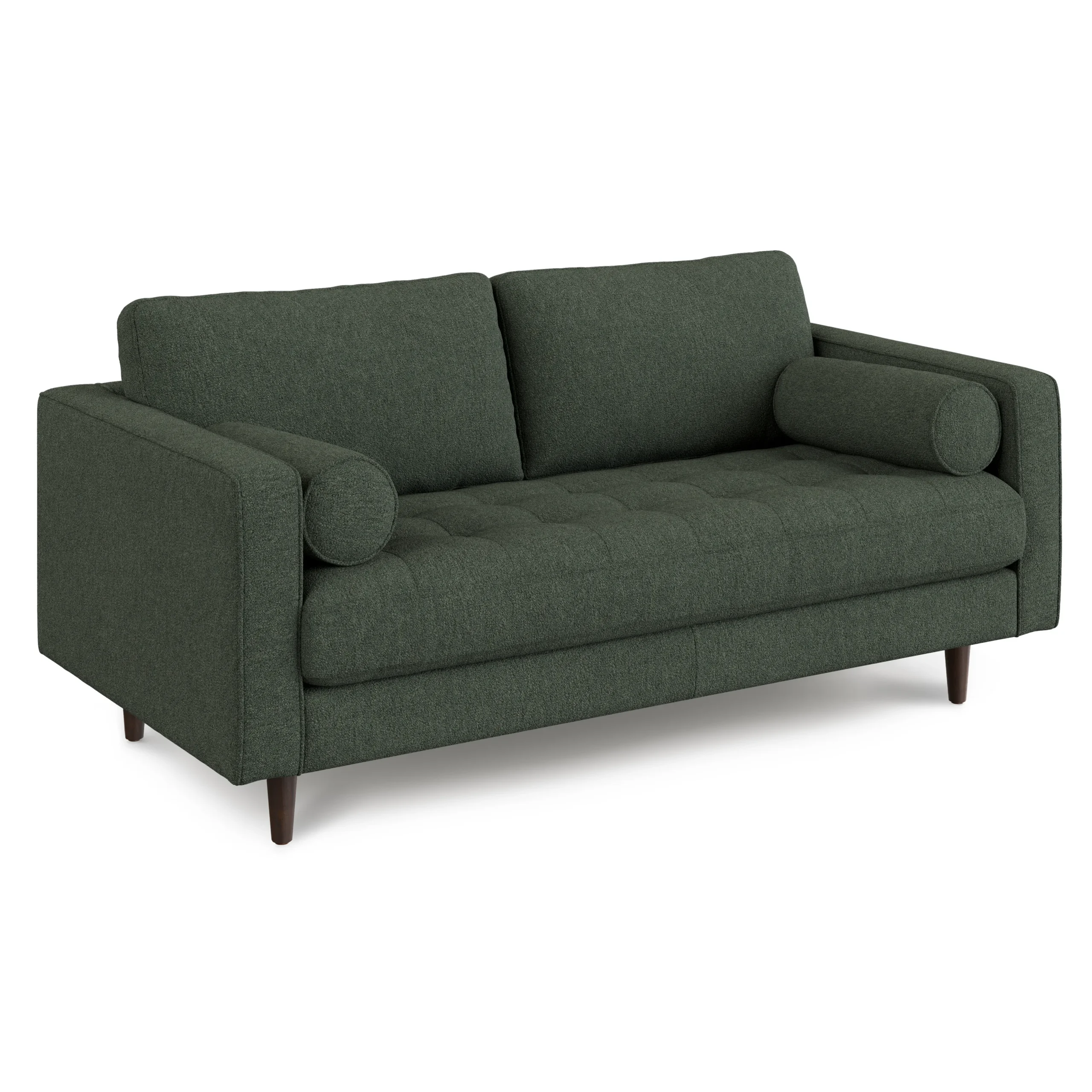 Sven 72_ Tufted Loveseat - Green Wool Bouclé - Image 10