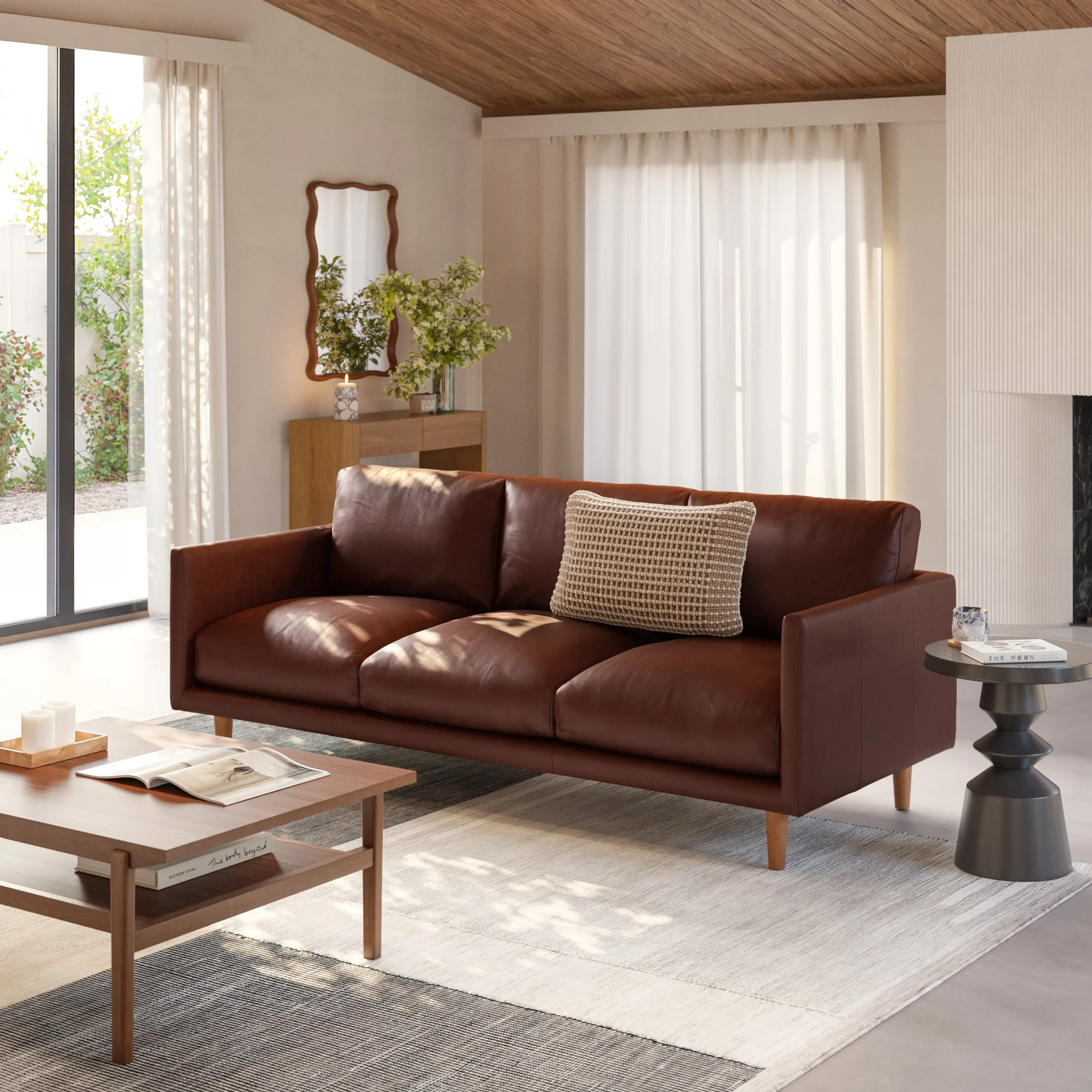 Nirvana 81_ Leather Sofa - Indiana Brown - Image 2