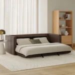 Sven 88_ Tufted Leather Sofa Bed - Charme Chocolat