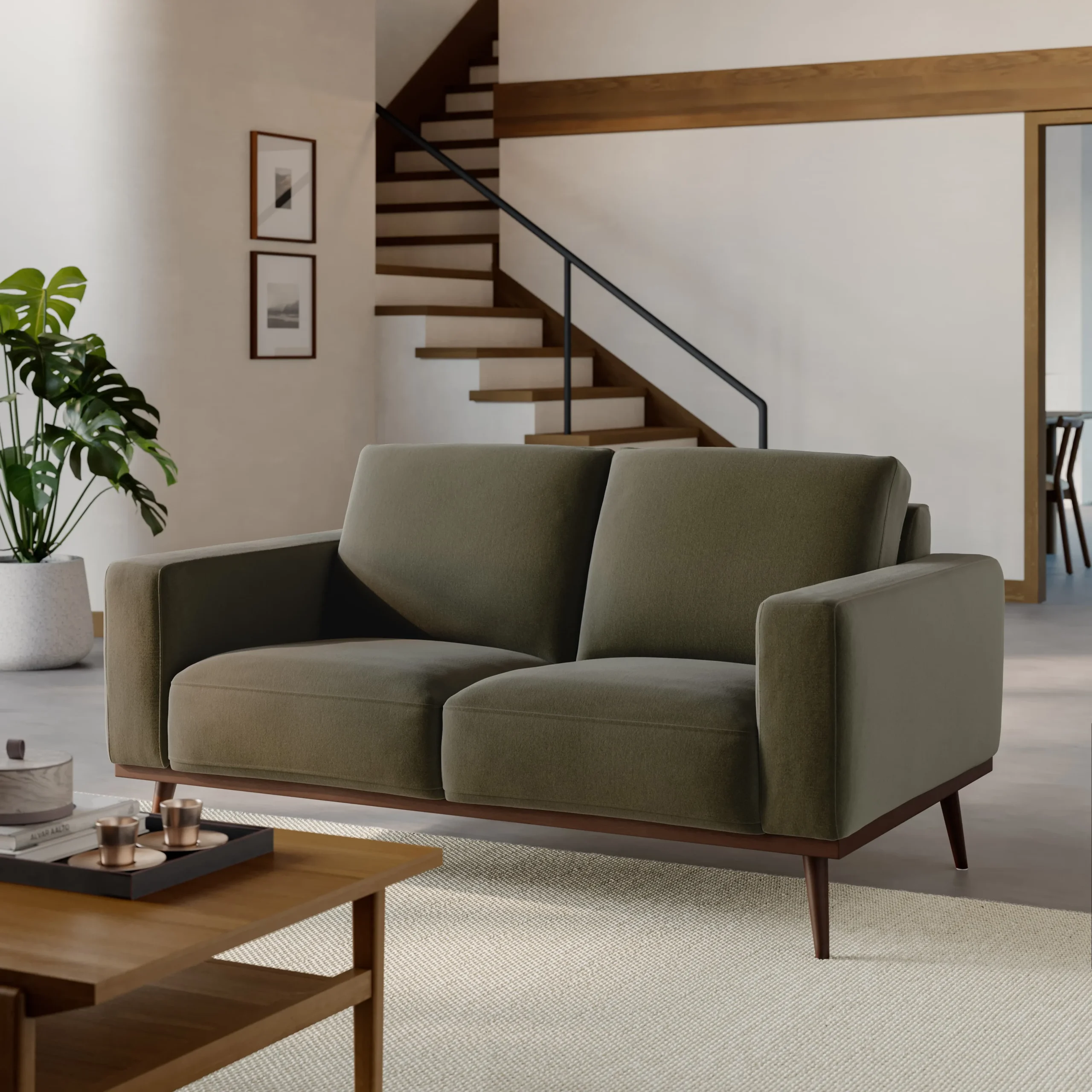 Rhett 63.5_ Loveseat - Felted Green - Image 7